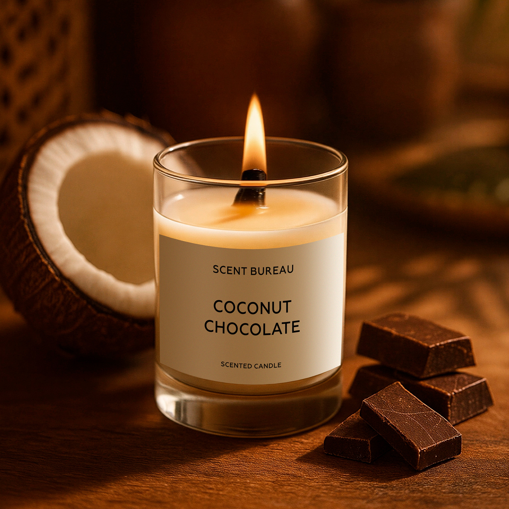 Ароматическая свеча Кокос и шоколад 60 мл
