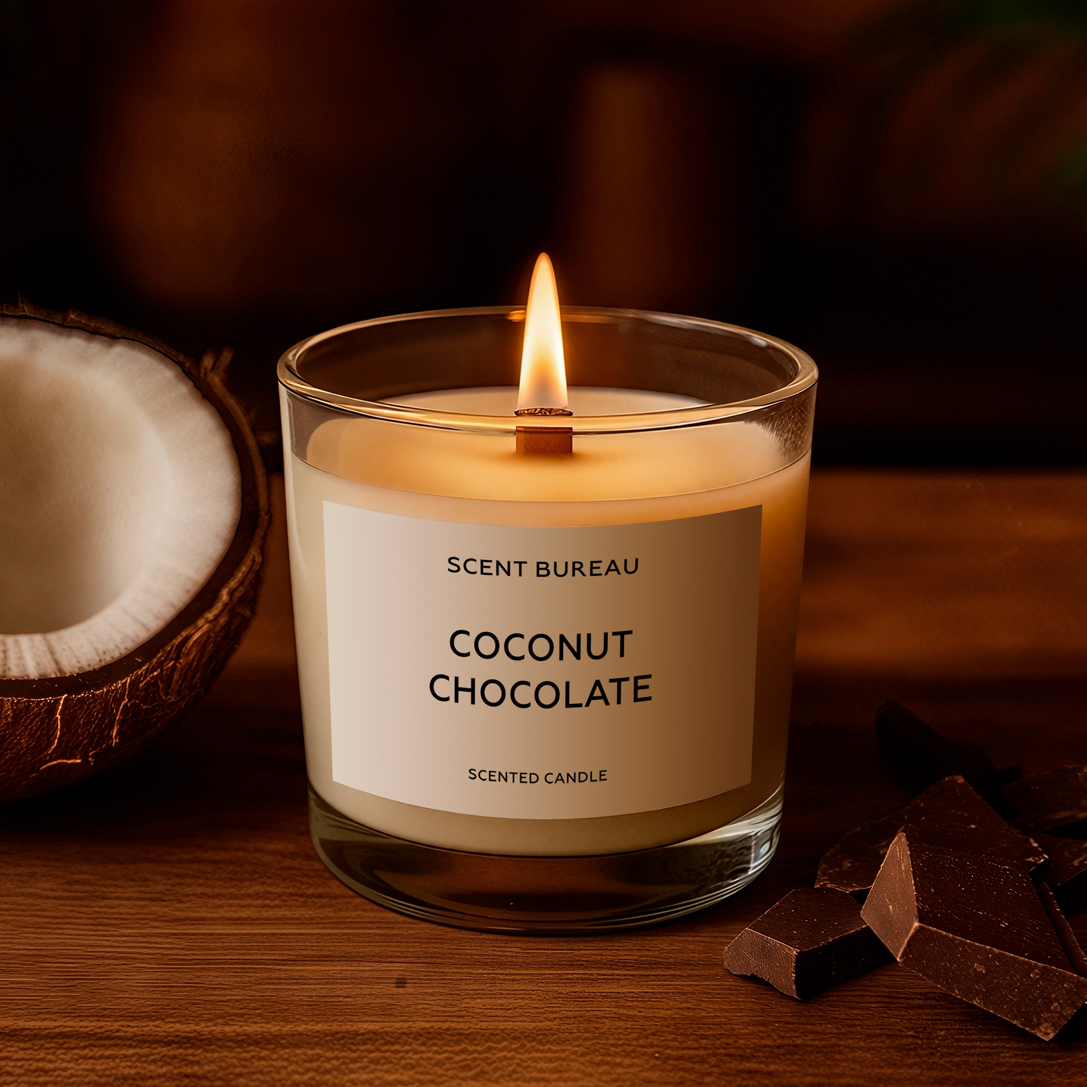 Ароматическая свеча Кокос и шоколад 100 мл
