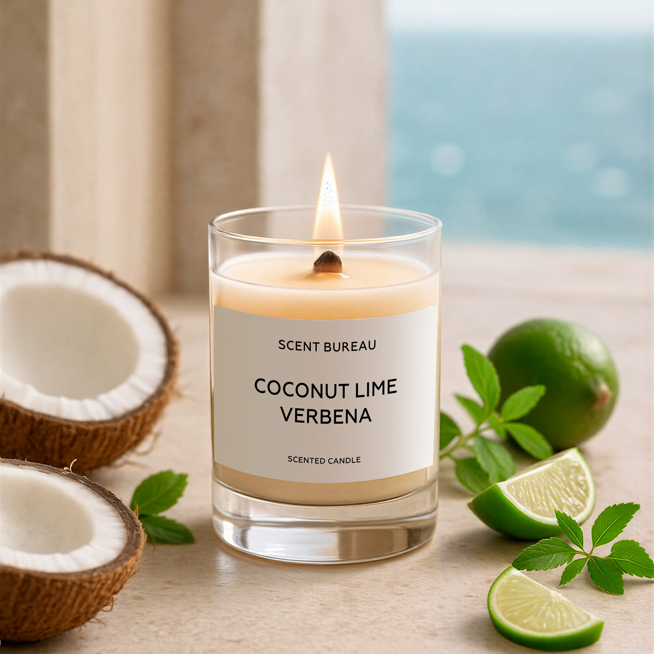 Ароматическая свеча Кокос, лайм, вербена 60 мл