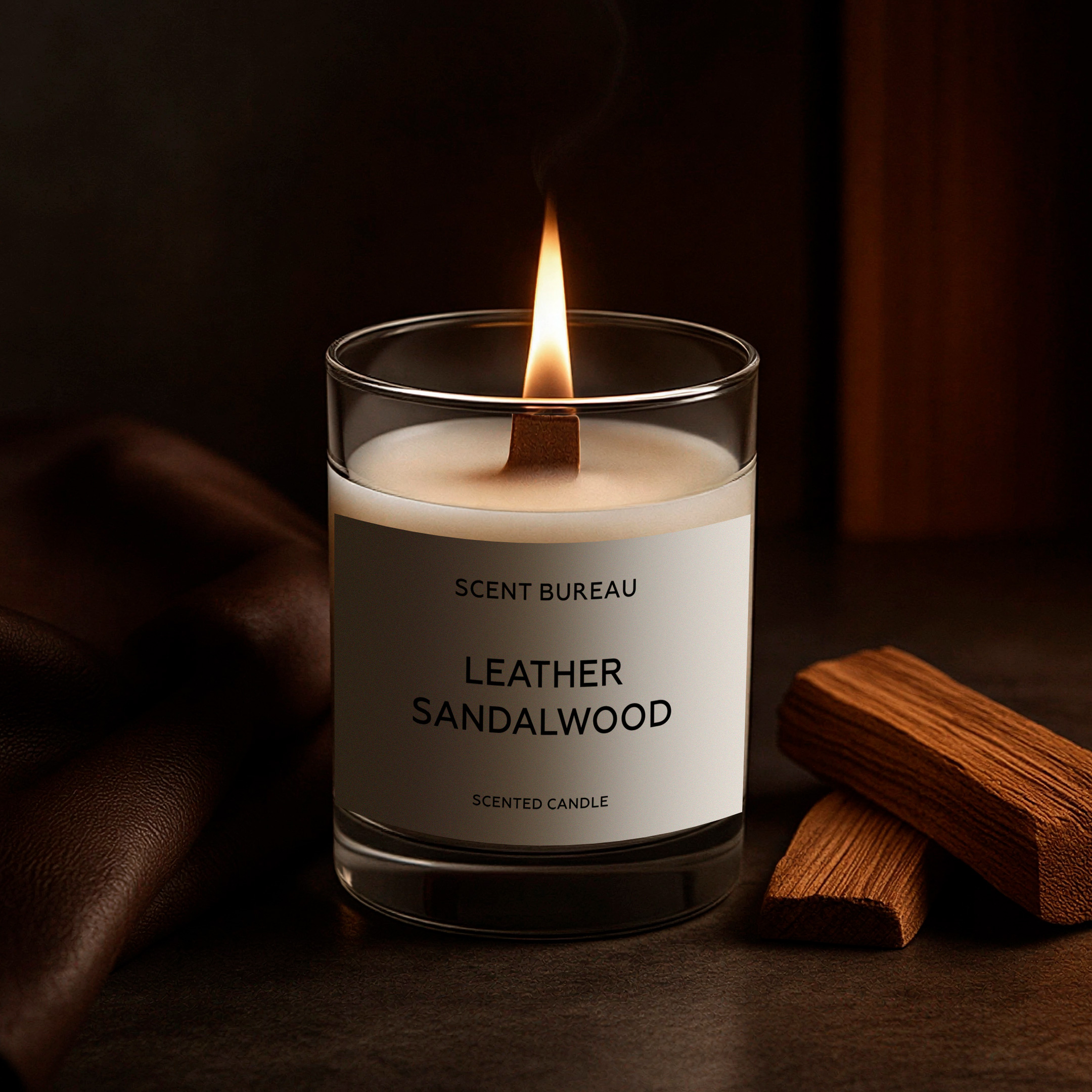 Ароматическая свеча Кожа и сандал 60 мл